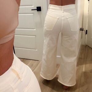 rag & bone Cream Wide-Leg High-Rise Jeans